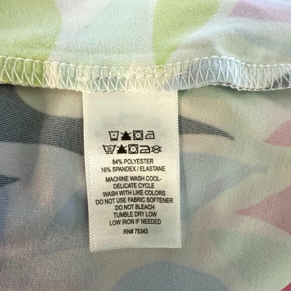 Tommy Bahama Golf M Sleeveless Zip Front Collar Polo Leaf Print‎ Top UPF 50+ - Picture 4 of 7